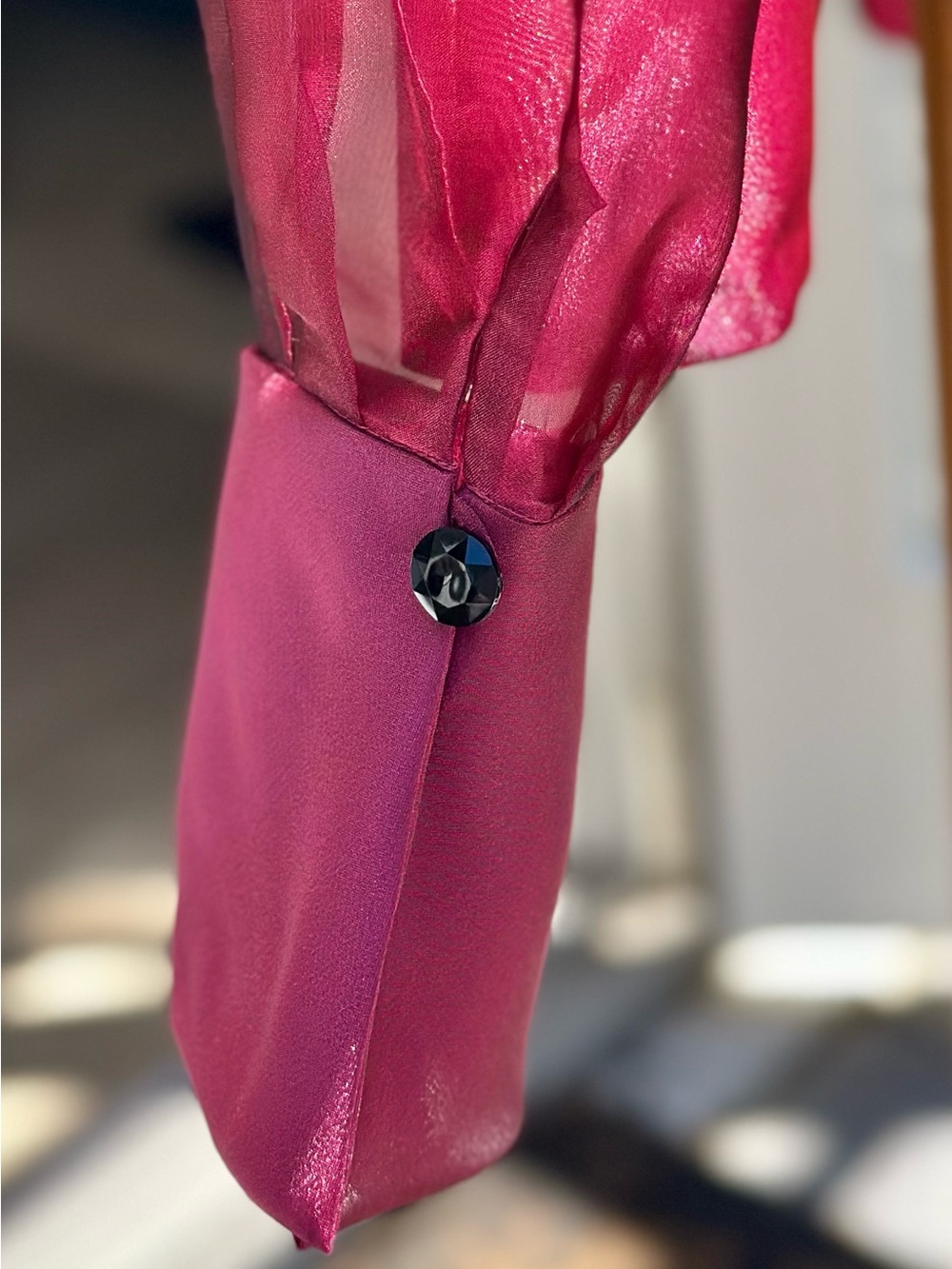 Alex Evenings Shimmer Organza Jacket or Top Raspberry Pink Evening Mother Bride - Picture 13 of 15